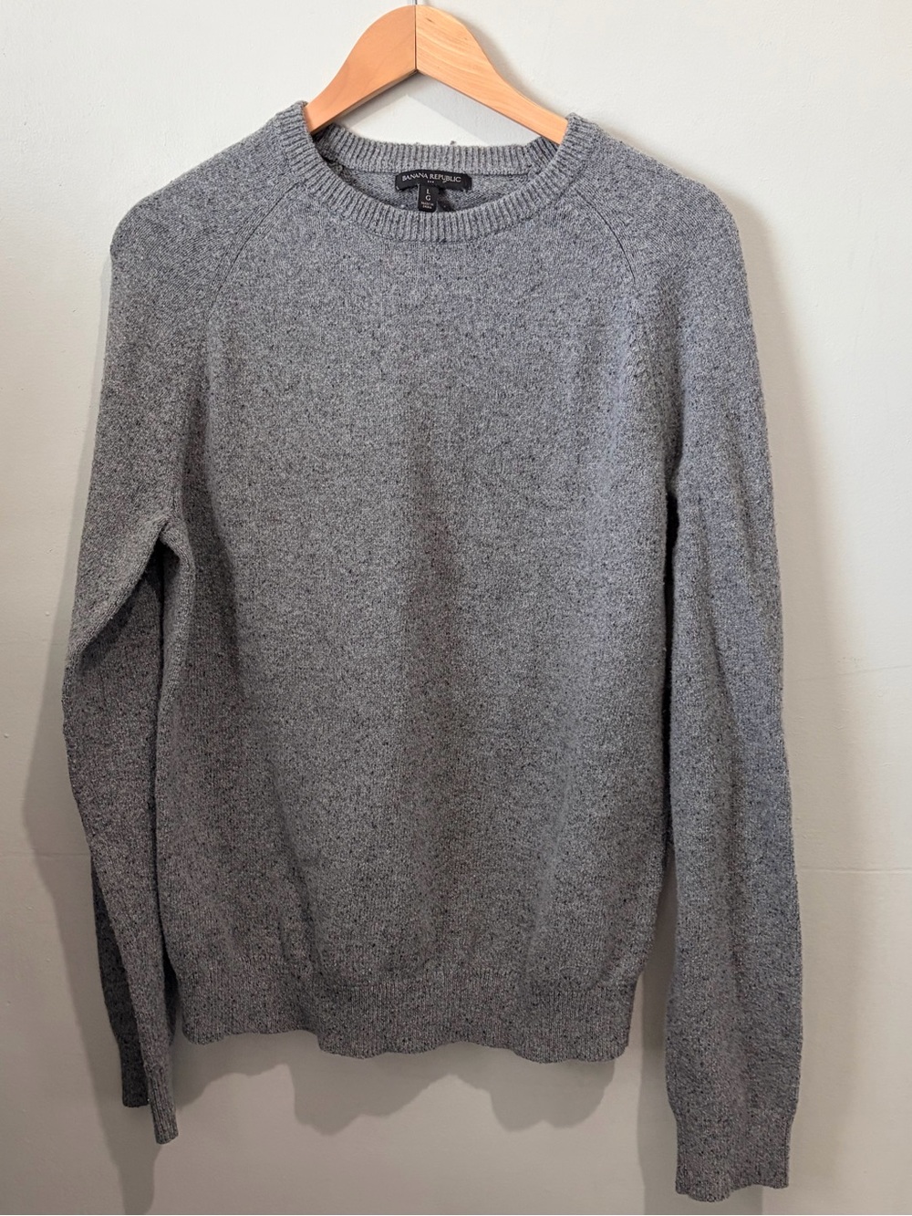 Banana Republic Grey Knit Wool Blend Crewneck Pullover Mens Large Classic